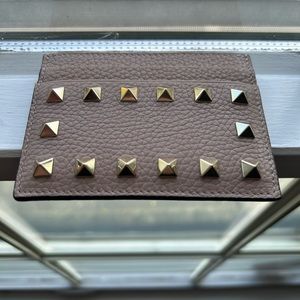 Valentino Rockstud Leather Card Holder